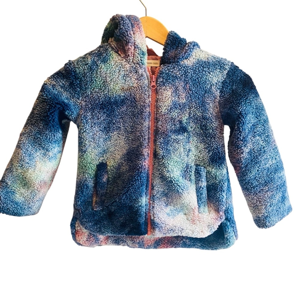 Tucker + Tate Youth Children’s Full Zip Faux Fur Tie Dye Winter Jacket 4